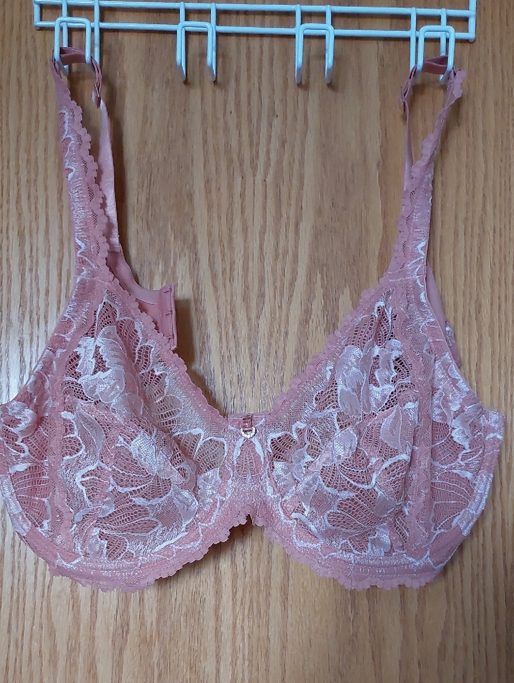 Montelle Intimates Lace Underwire Bra in Dusty Rose
